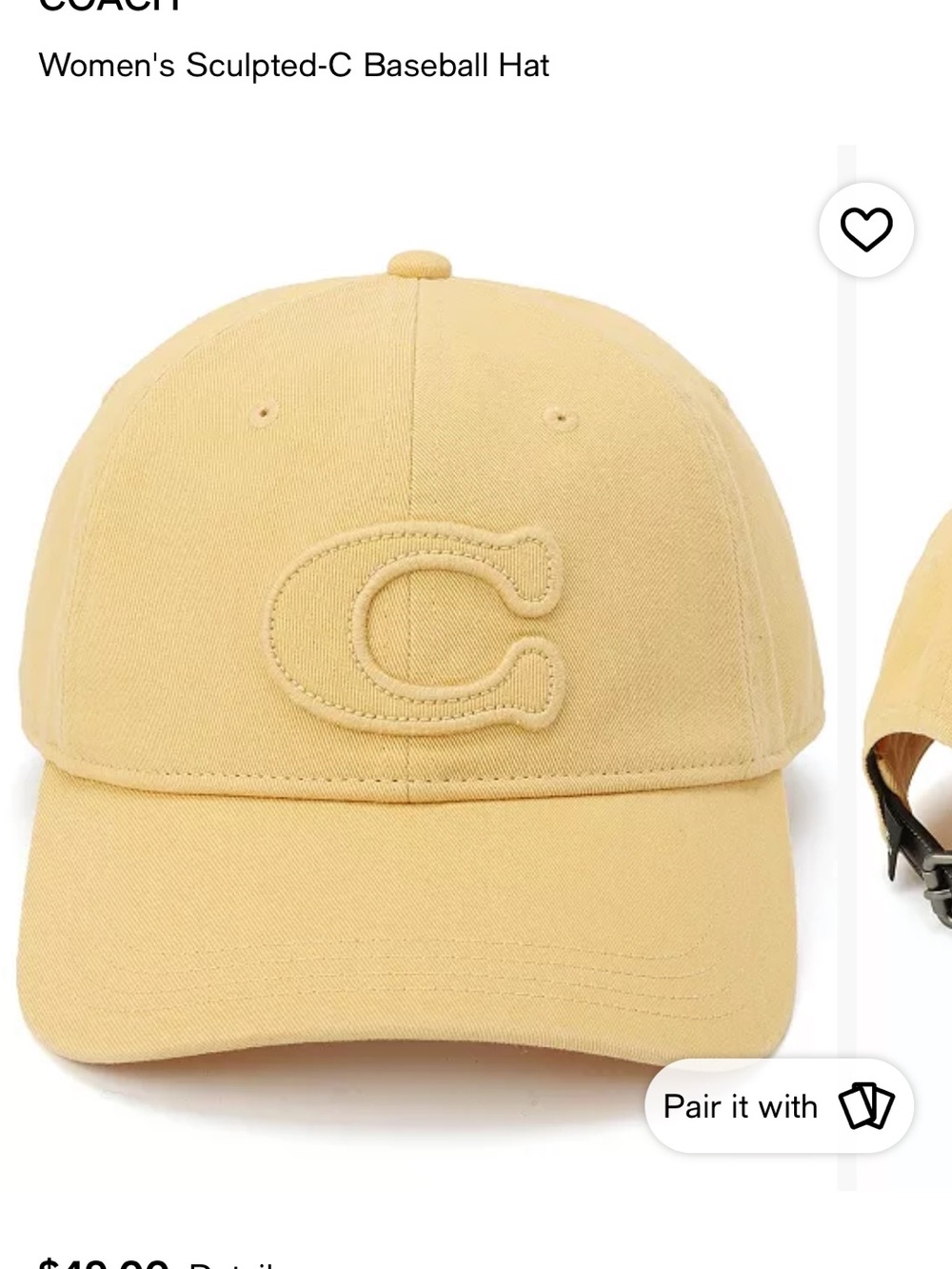 ✨ NIB Coach Women’s Baseball Cap- Vanilla - Picture 8 of 15